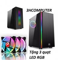 Case máy tính ,Vỏ máy tính gaming (case game) Tặng kèm 3 quạt tản nhiệt LED RGB 12cm red dragon
