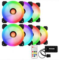 Bộ 5 Fan case COOLMON RGB - 2 vòng riing- KÈM HUB REMOTE