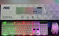 Bộ Bàn Phím Giả Cơ và Chuột Chuyên Game AOC KM100 Led 7 Màu