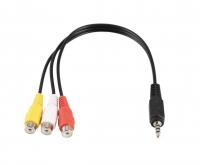 Dây Cáp Chuyển Đầu Jack 3.5 Đực Ra 3 Đầu RCA Cái Hoa Sen -C22