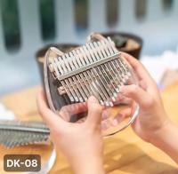 Đàn kalimba trong suốt pha lê hình mèo cao cấp đầy đủ phụ kiện âm thanh trong, vang-DK08