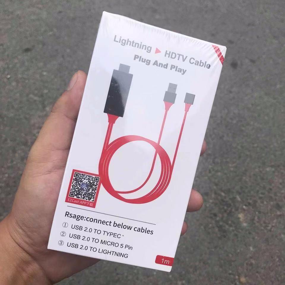 Cáp HDMI đa năng cho Android , Type-c ,iphone kết nối âm thanh và hình ảnh lên ti vi dài 1M (MHL IPHONE ĐA NĂNG )