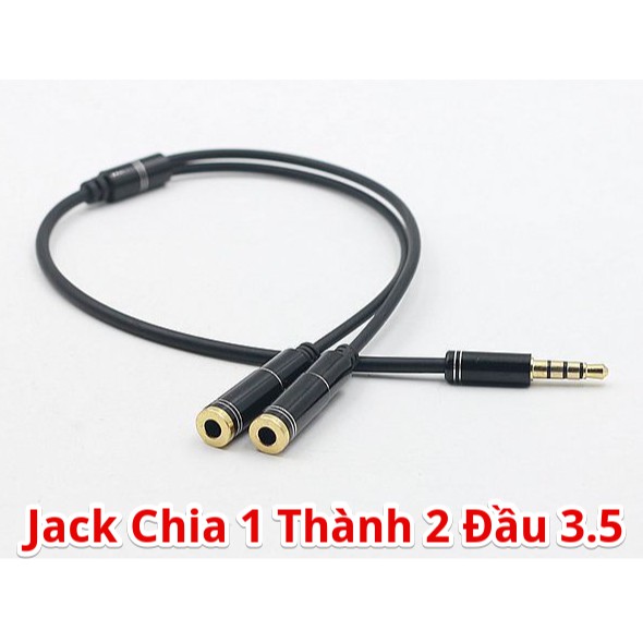 Jack chia tai nghe từ 1 cổng 3.5 thành 2 cổng tai nghe và micro (dài 30 cm)-C21