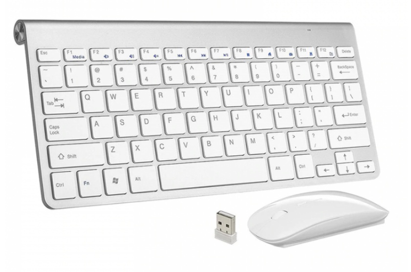 Combo Bàn Phím và Chuột không dây HK908 (màu trắng)