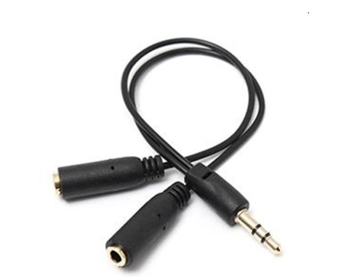 Dây chia jack loa chuẩn 3.5 từ 1 ra 2 (Đen)-OTG14