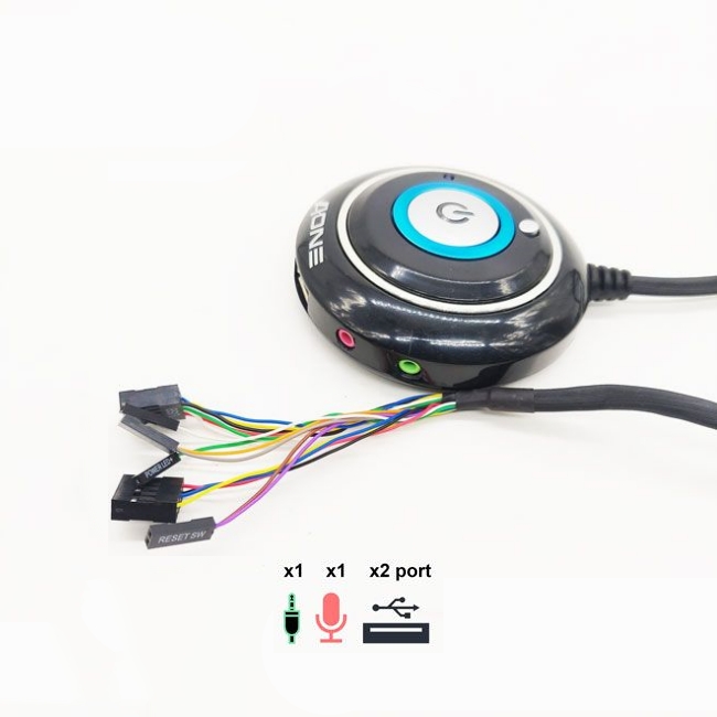 NÚT NGUỒN MÁY TÍNH AONE TRÒN  USB AUDIO - LOẠI DÁN