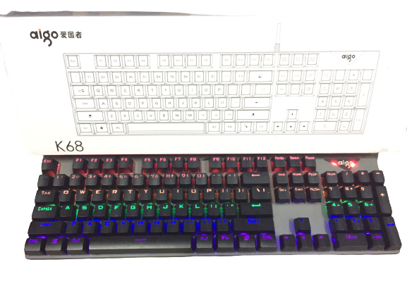 Bàn phím cơ chuyên game Blue Switch aigo GK68 - thay đổi nhiều chế độ đèn Led- đẹp, bền theo thời gian