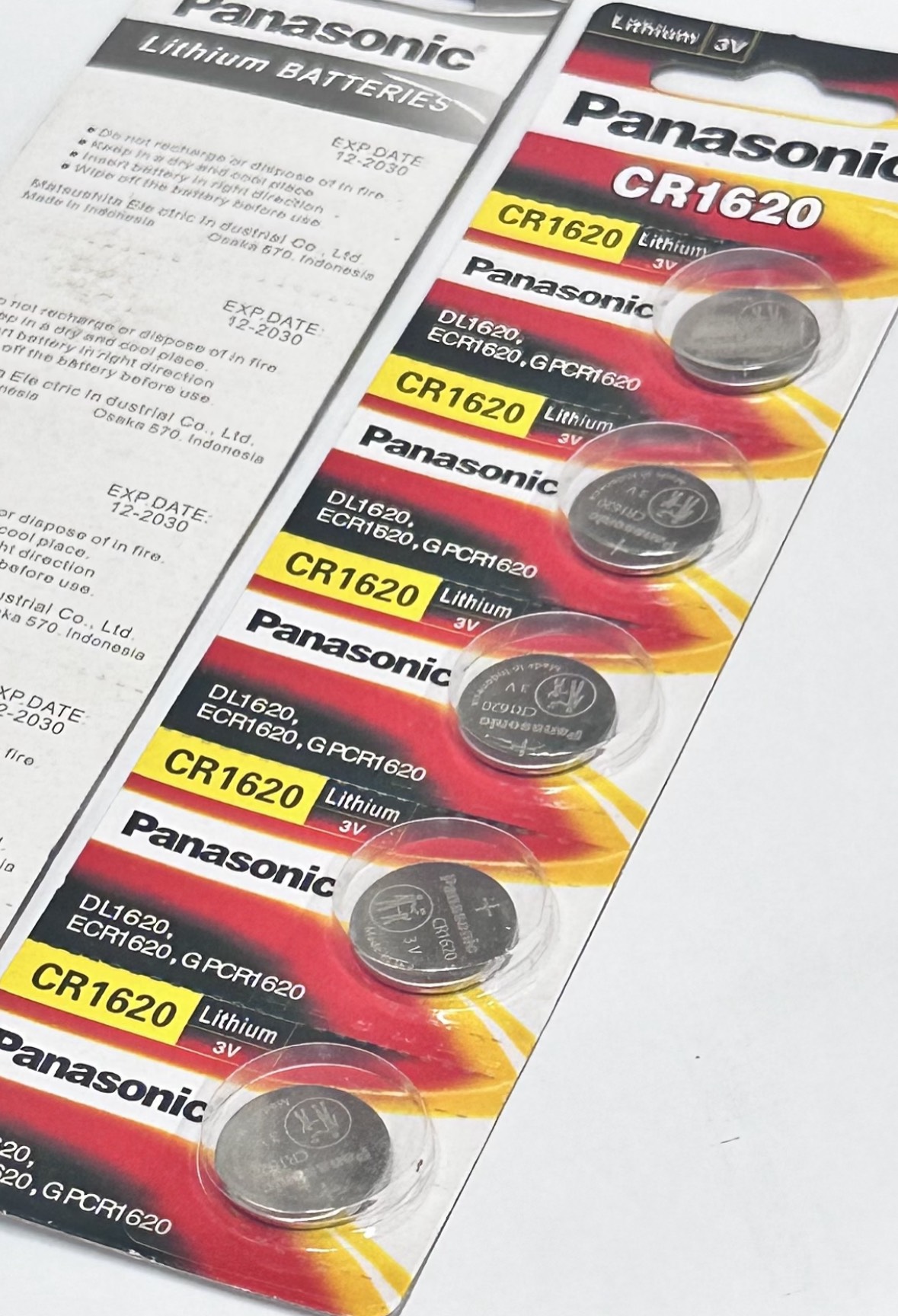 Vỉ 5 Viên Pin Panasonic CR1620 Pin 3V Lithium Made in Indonesia